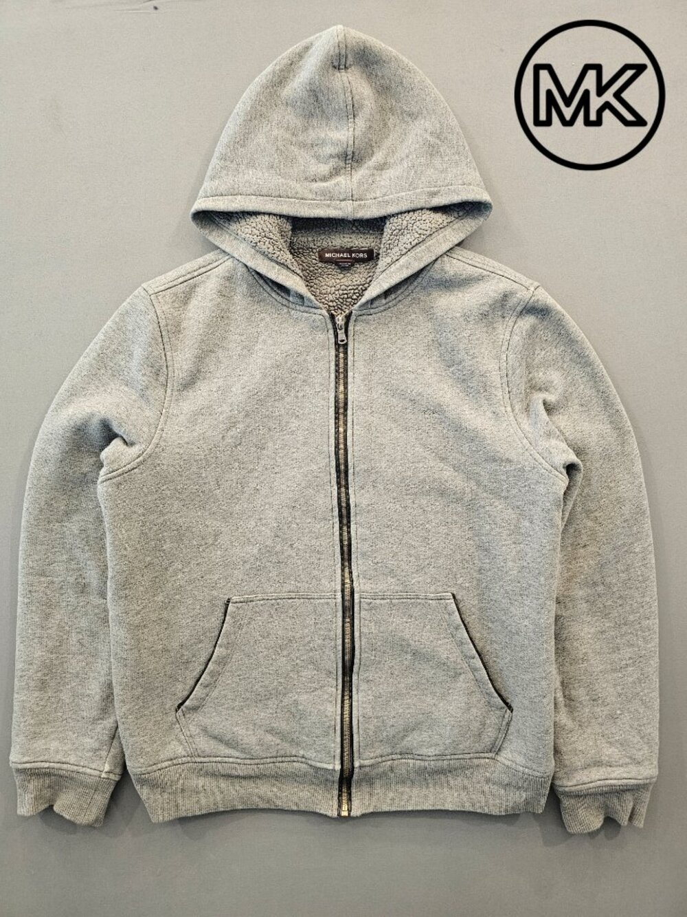 Michael Kors Men's Sherpa-Lined Full-Zip Hoodie - Gray Heather
